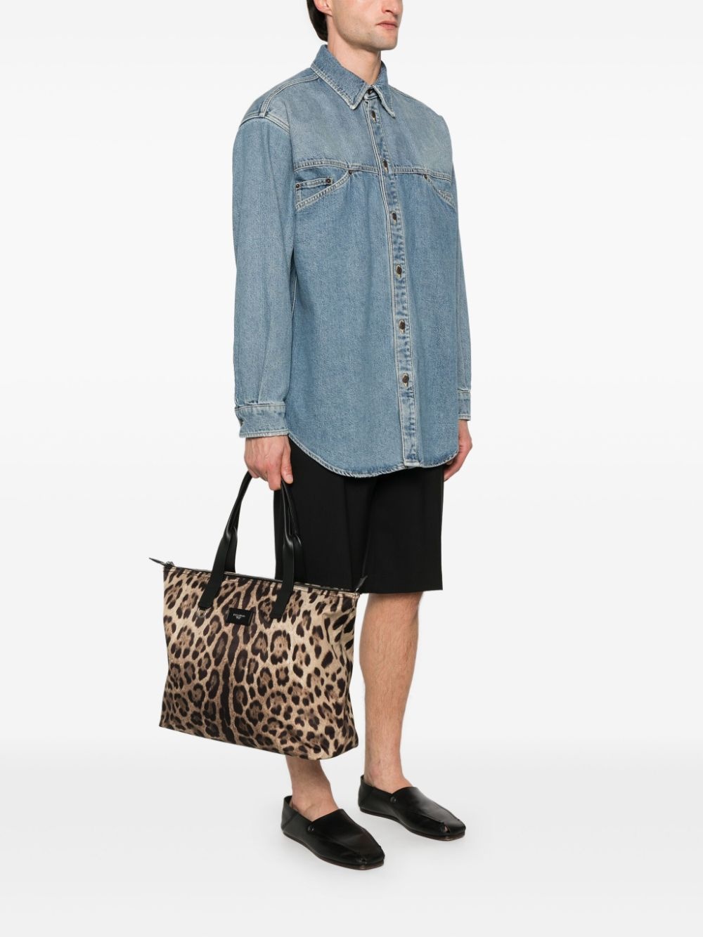 leopard-print tote bag - 2