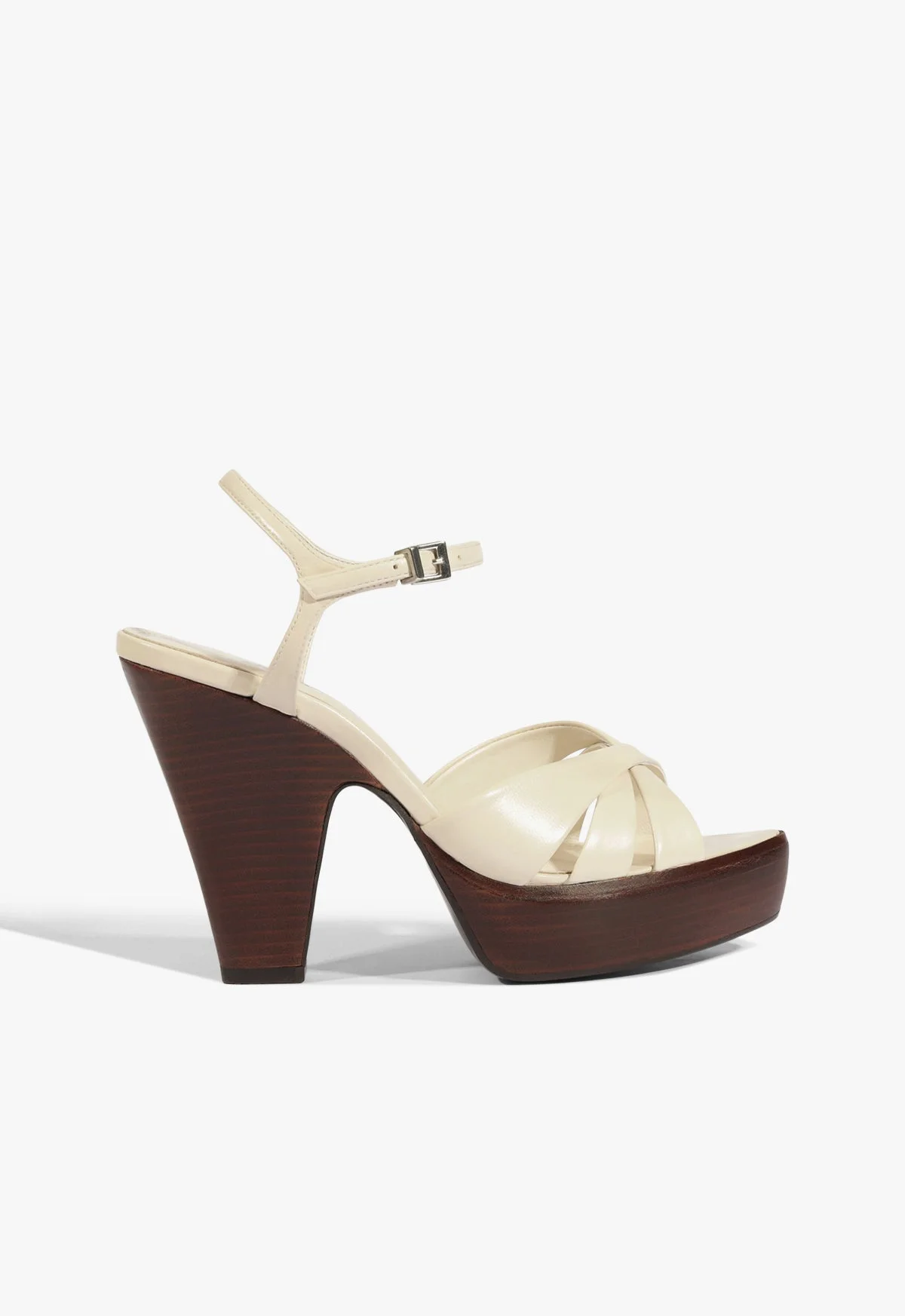 Keefa Wood Leather Platform Sandal - 1
