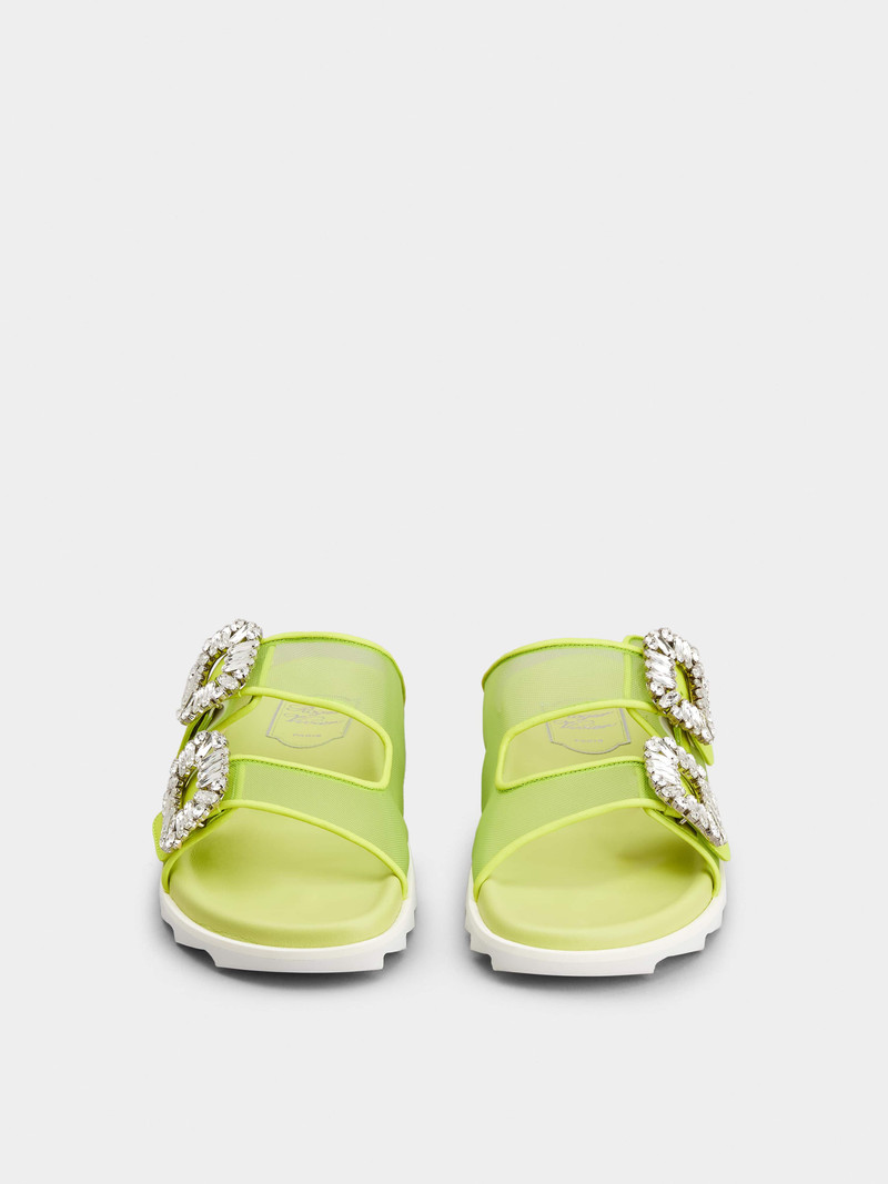 Slidy Viv' Strass Buckle Mules in Fabric 6