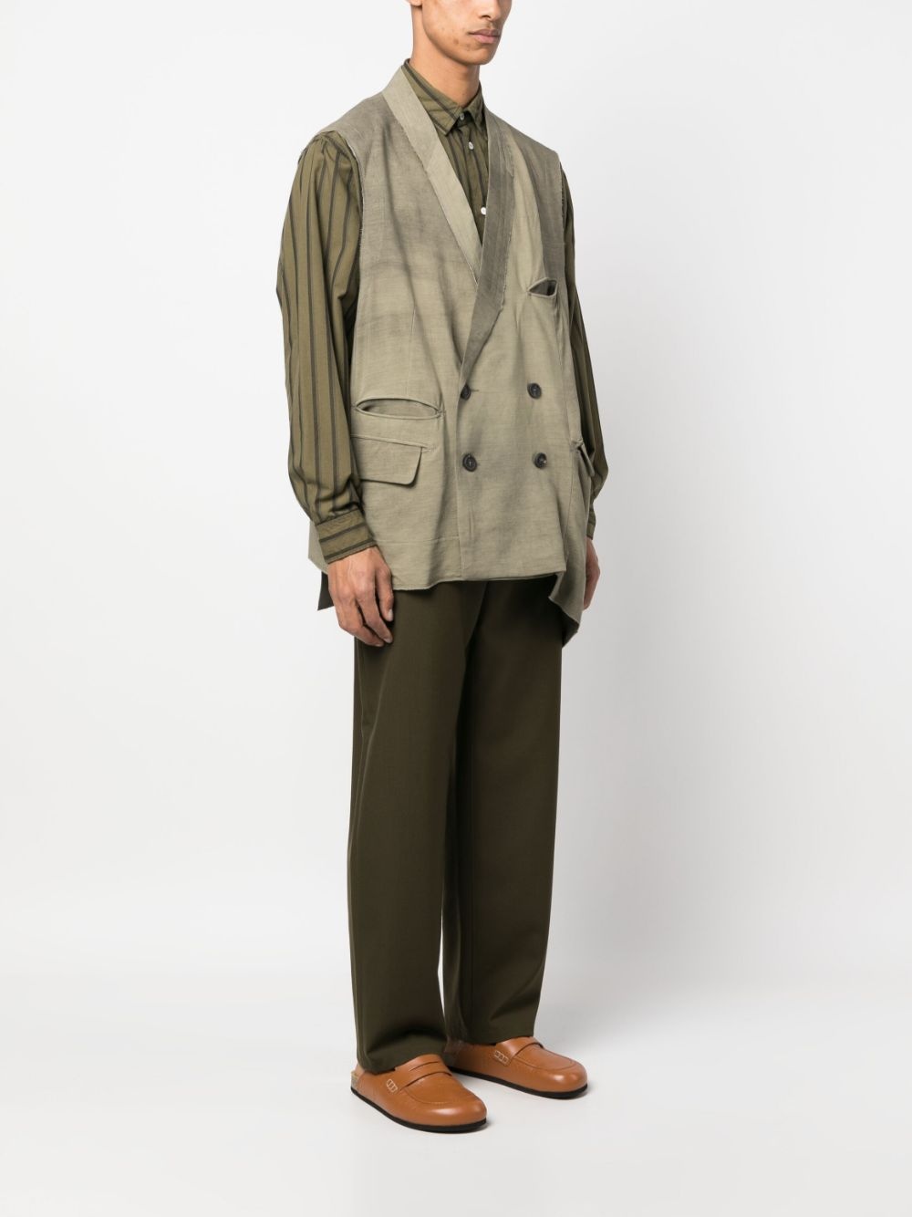 asymmetric double-breasted jacket - 3