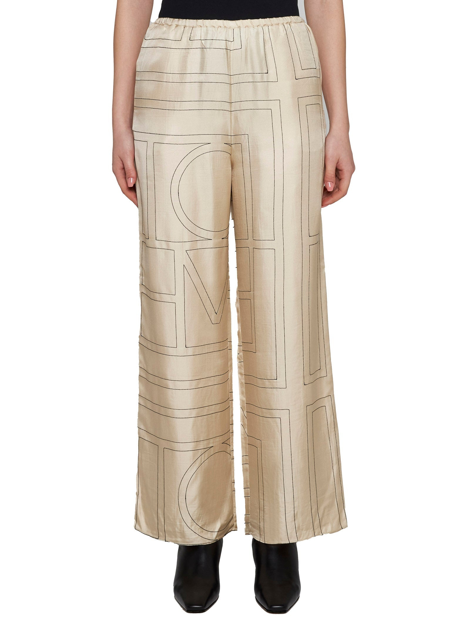 Toteme Women Monogran Silk Trousers Toteme - 3