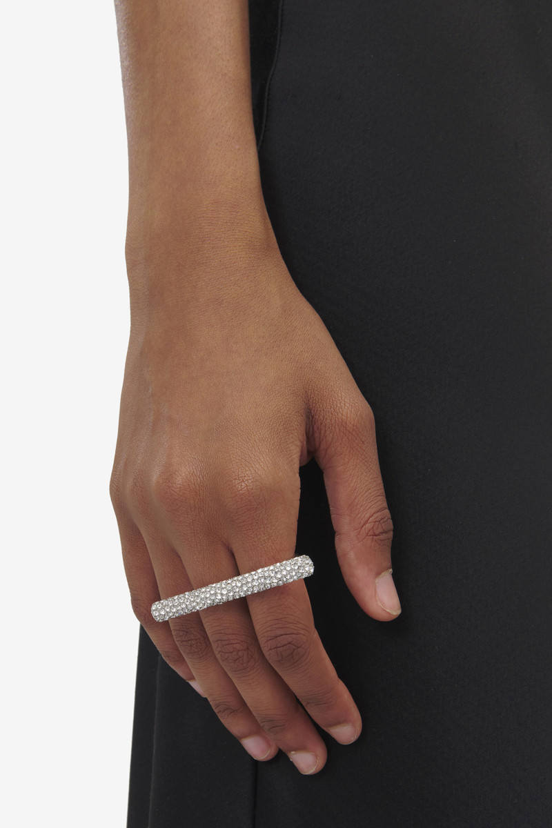 Alexander McQueen Jewelled Cross-Bar Double Ring outlook