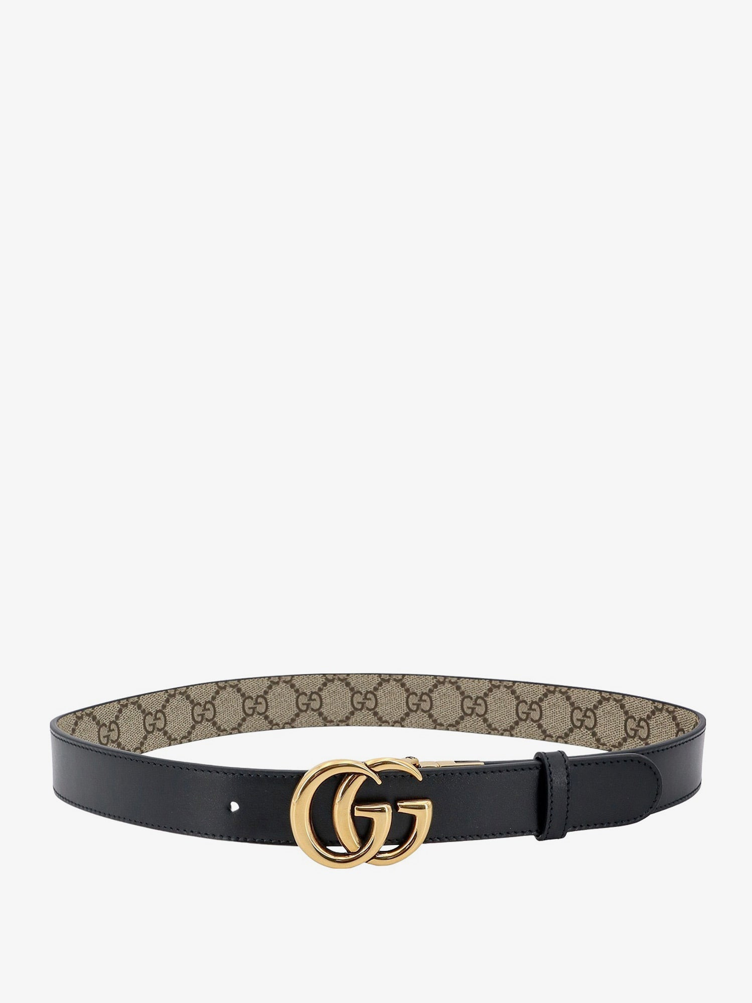 Gucci Women Gg Supreme Fabric And Leather Reversible Belt - 3