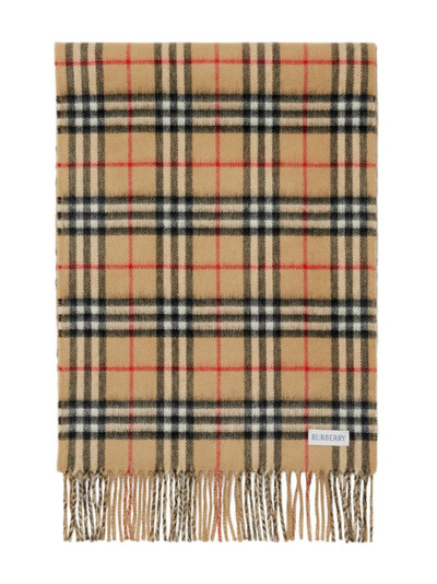 Burberry checked cashmere scarf outlook