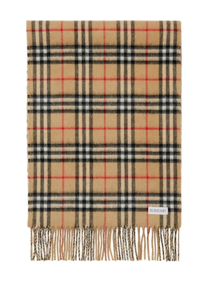 Burberry checked cashmere scarf outlook
