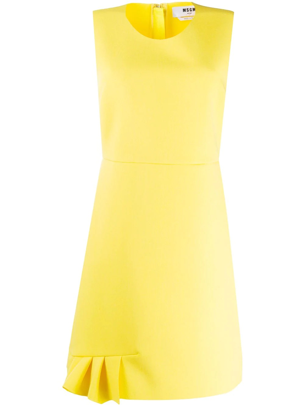 pleat-detail sleeveless dress - 1