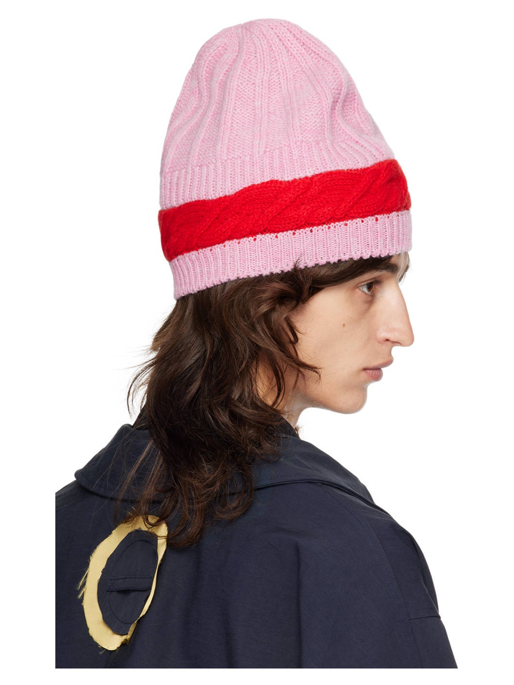 Pink & Red Aaron Knit Beanie - 3