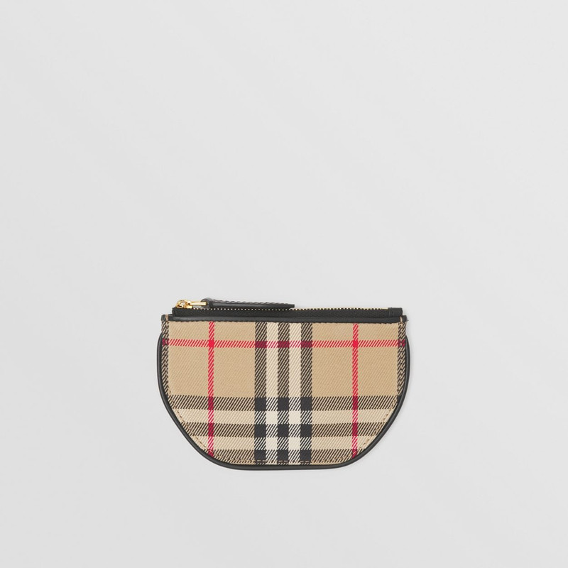 Vintage Check Cotton Olympia Coin Case 1