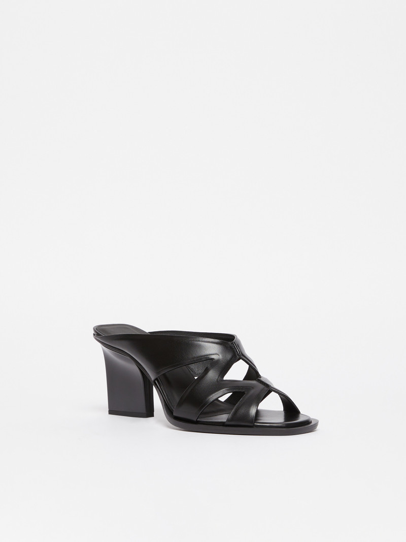 Max Mara DOUBLEWEDGE Leather mule sandals outlook