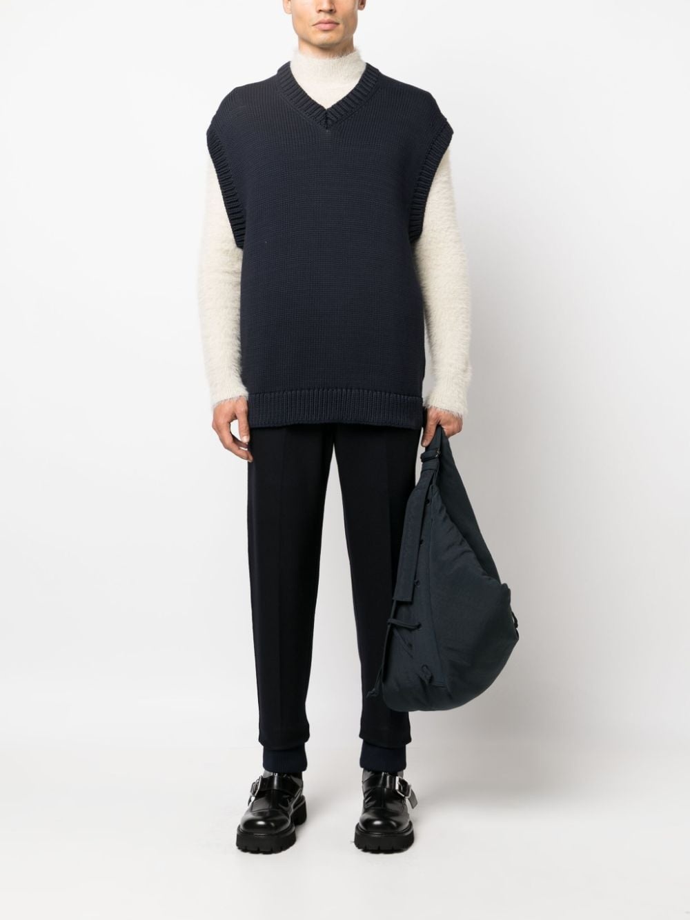 elasticated wool track pants - 2