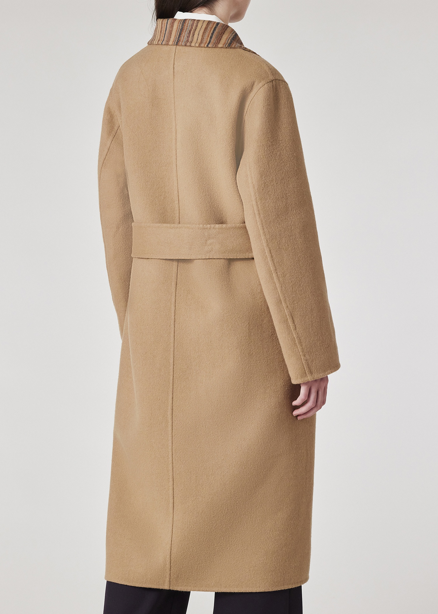Women's Wool Reversible 'Signature Stripe' Cocoon Coat - 7