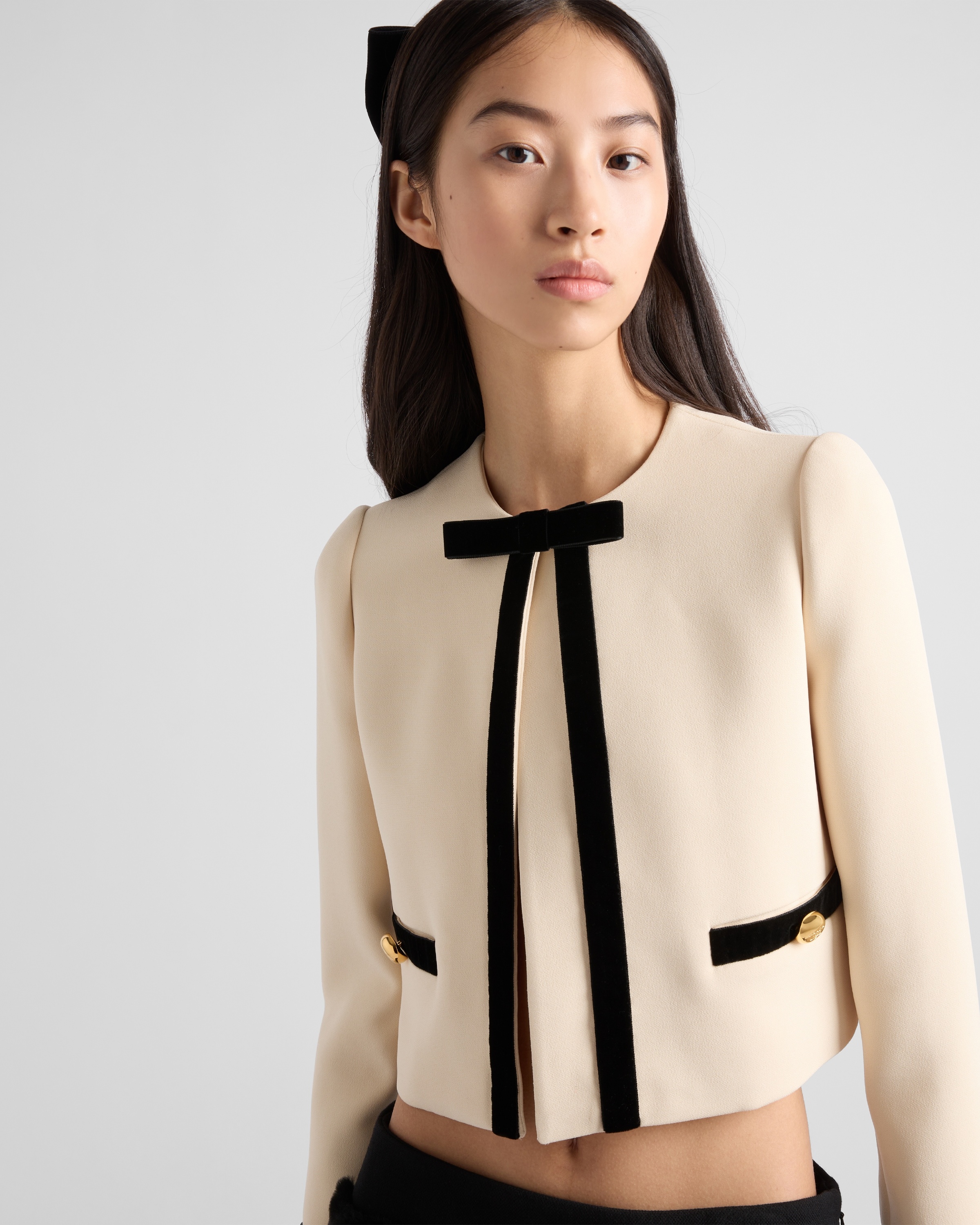 Single-breasted compact sablé jacket - 3