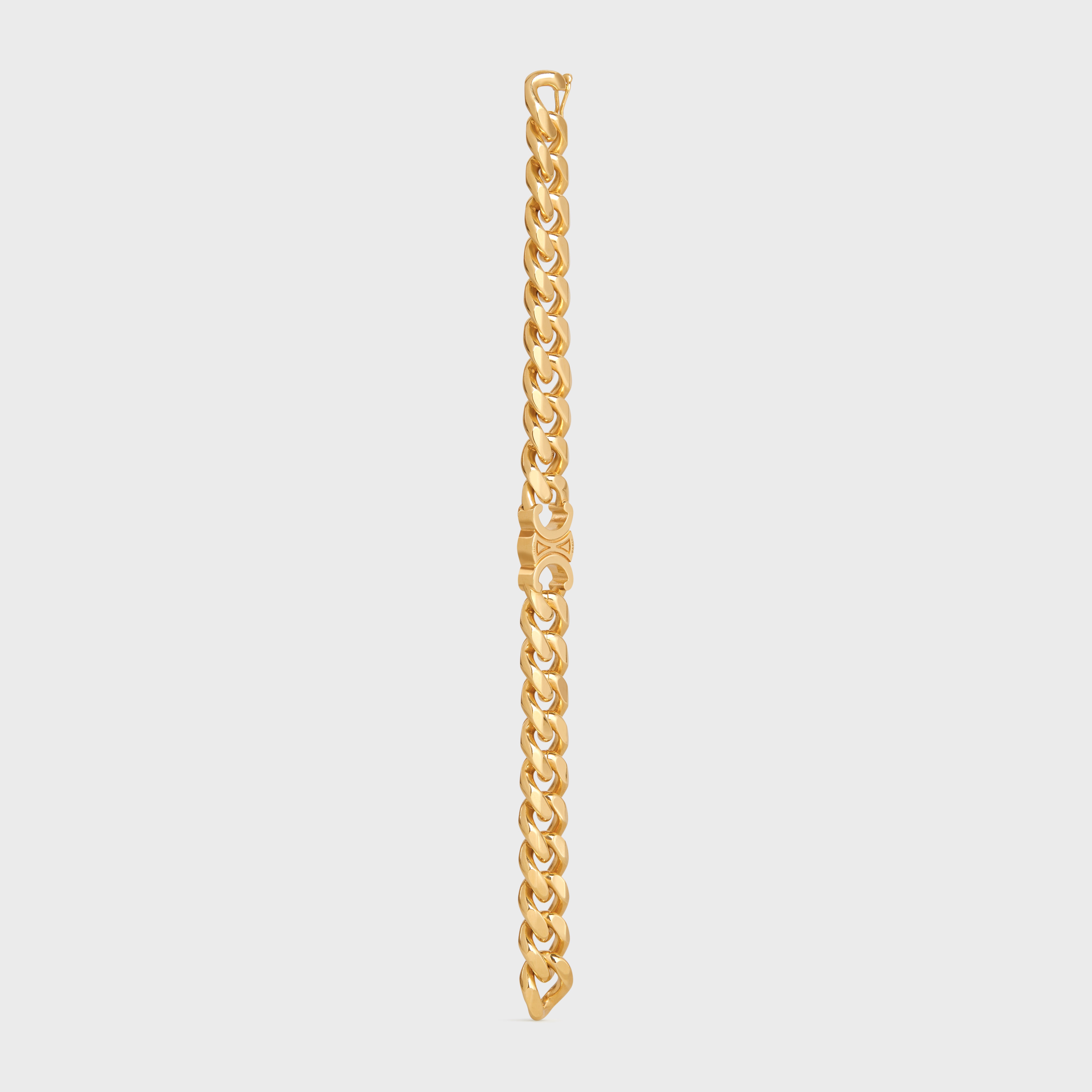 CELINE Triomphe Gourmette Bracelet in Brass with Gold Finish