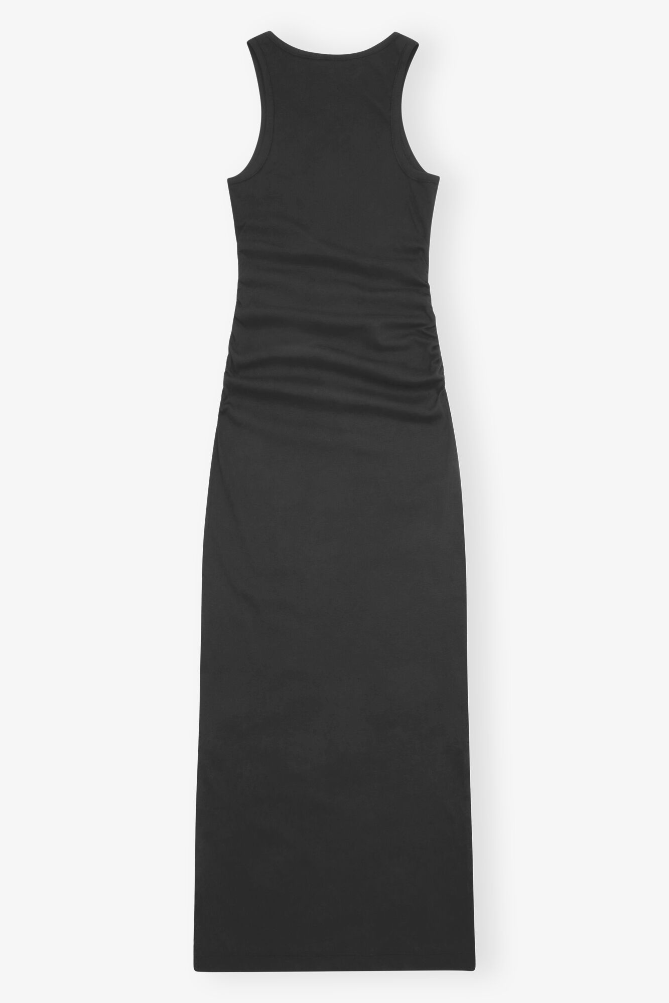 BLACK SOFT COTTON RIB TANK TOP LONG DRESS - 6