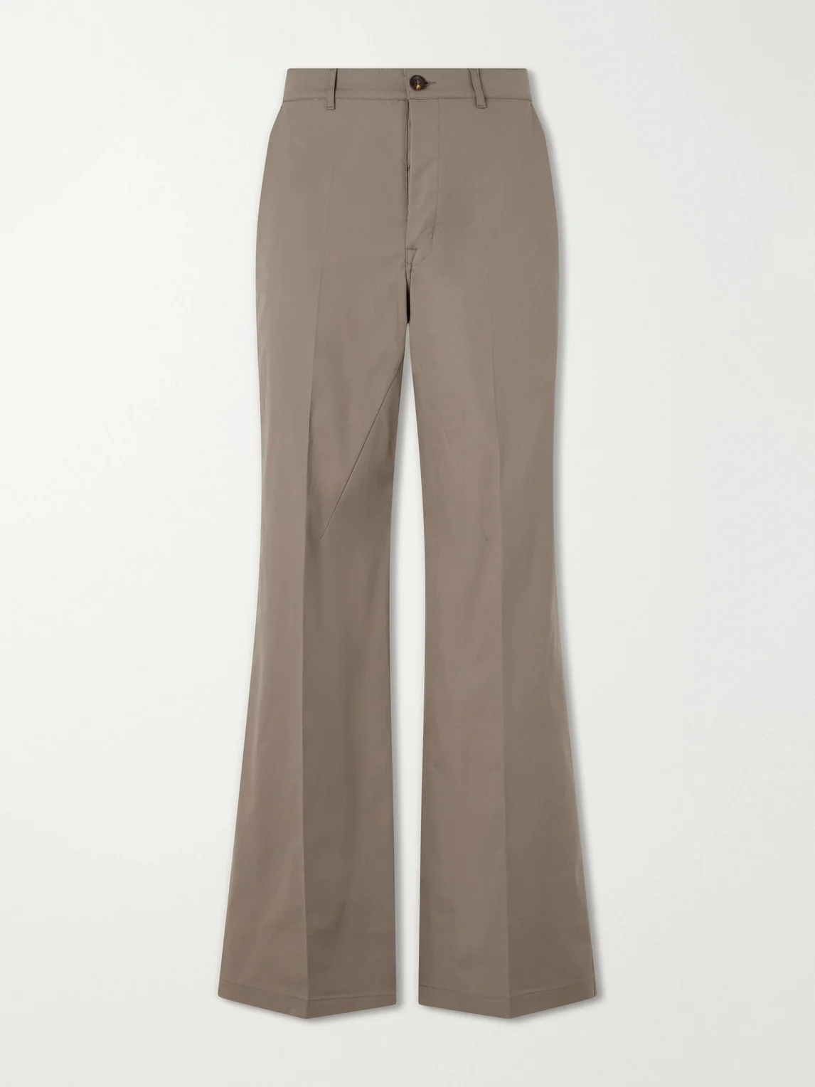 Wide-Leg Cotton-Blend Canvas Trousers - 1