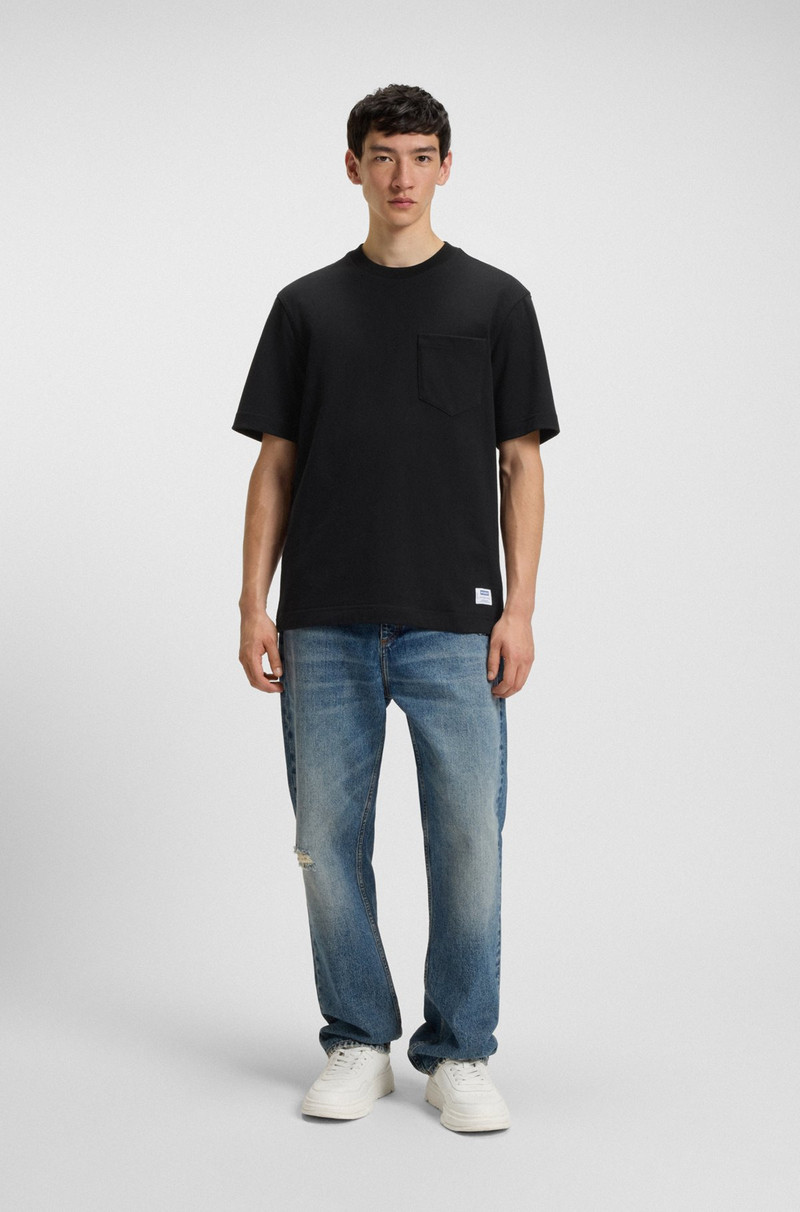 HUGO LOGO-LABEL T-SHIRT IN COTTON JERSEY outlook