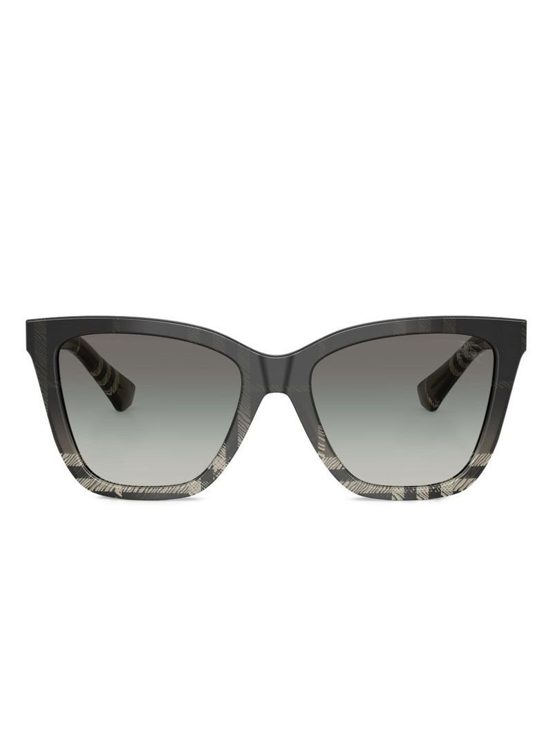 check-pattern cat-eye sunglasses 1