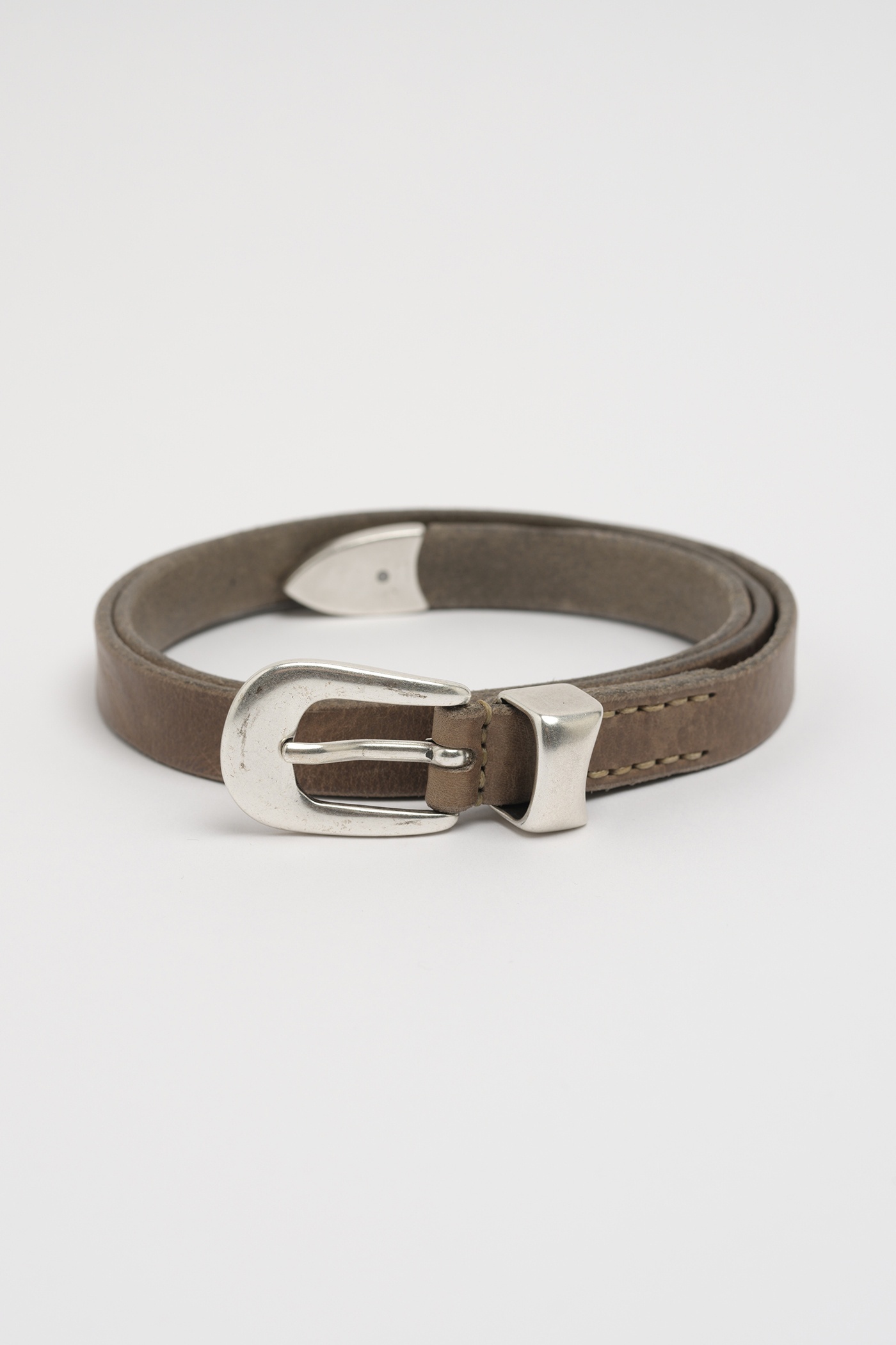 Belt 2 cm Grey Leather - 1