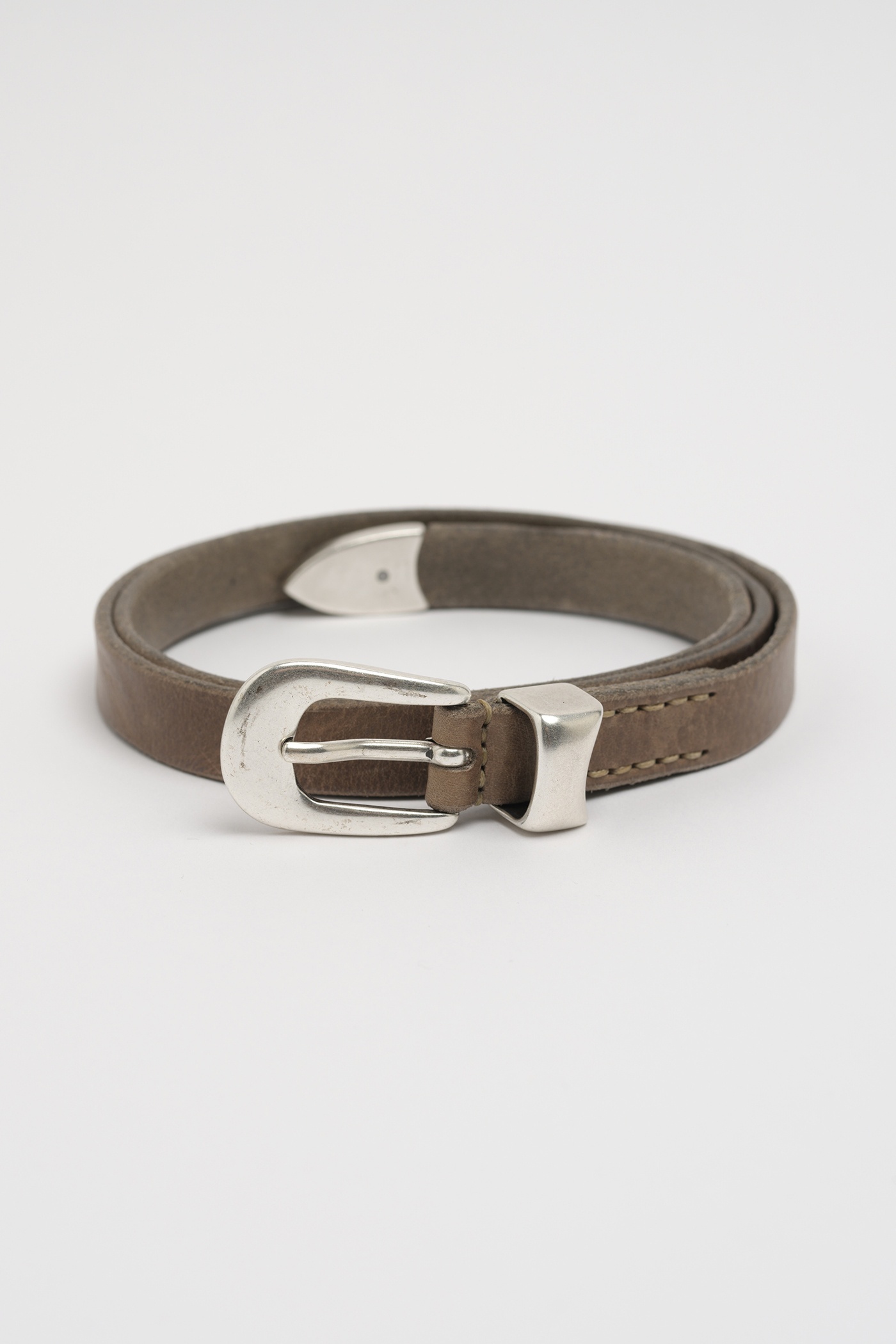 Our Legacy Belt 2 cm Grey Leather | REVERSIBLE