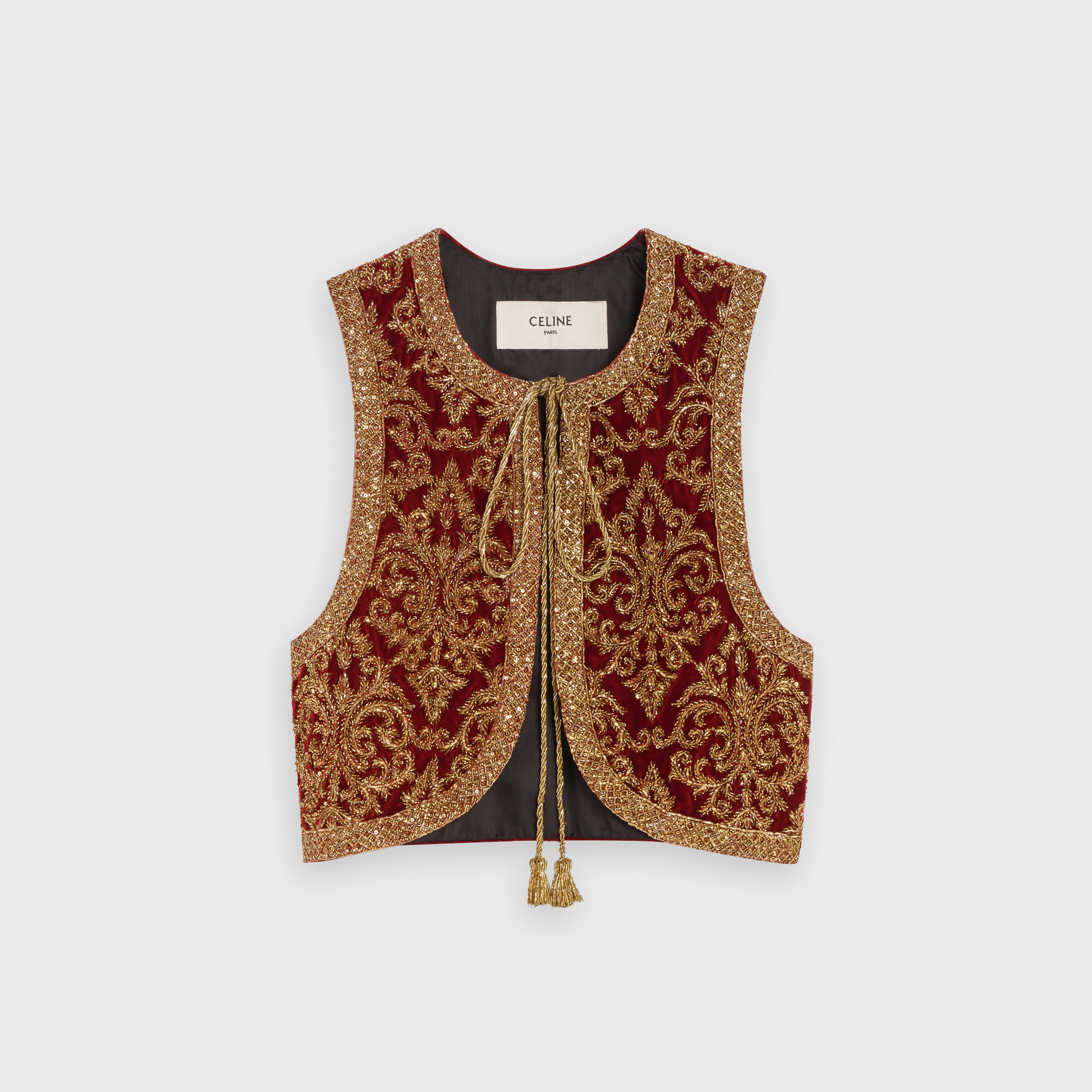 FOLK VEST IN EMBROIDERED VELVET - 1