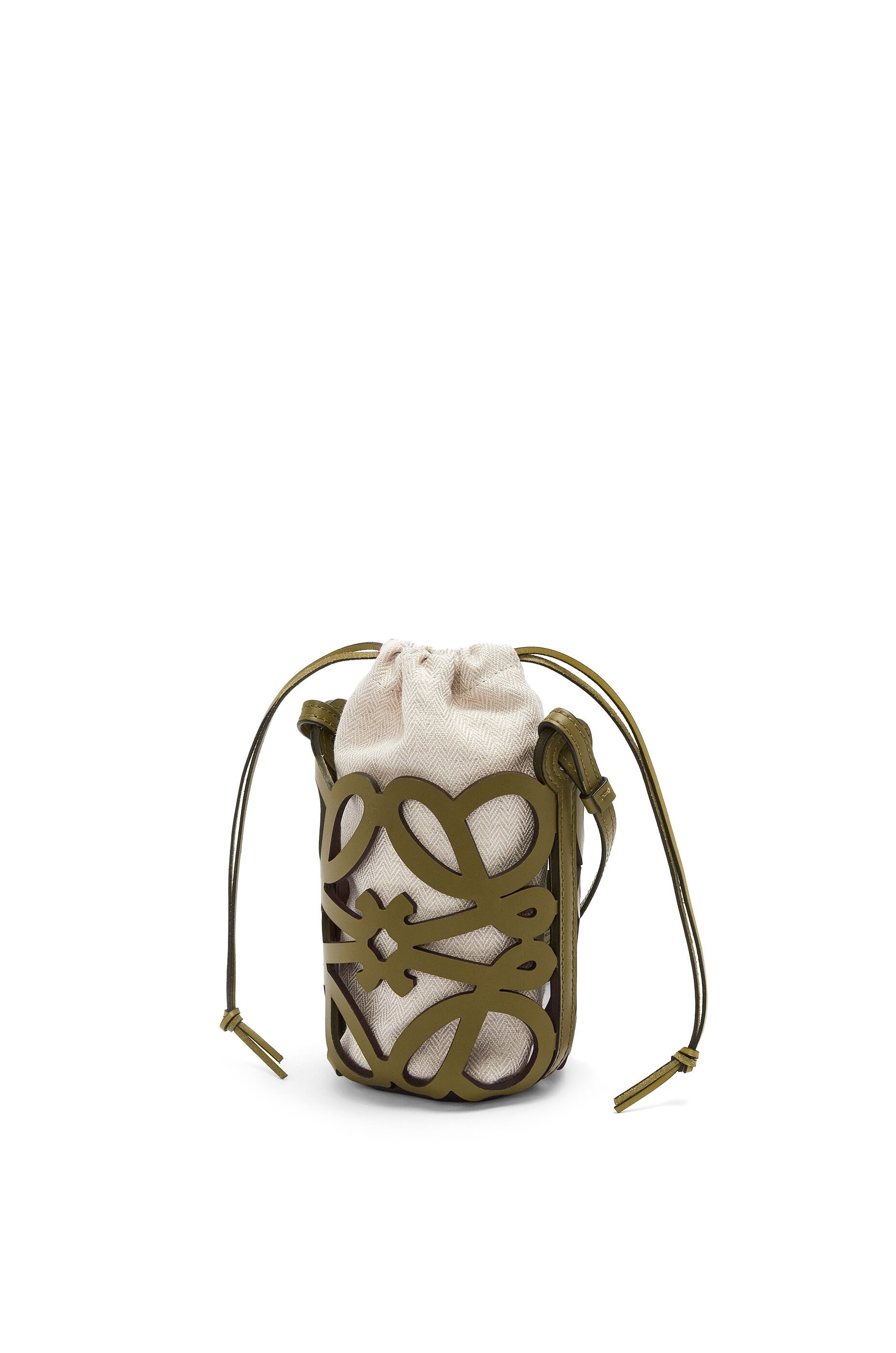 Anagram cut-out pocket in classic calfskin and canvas - 3