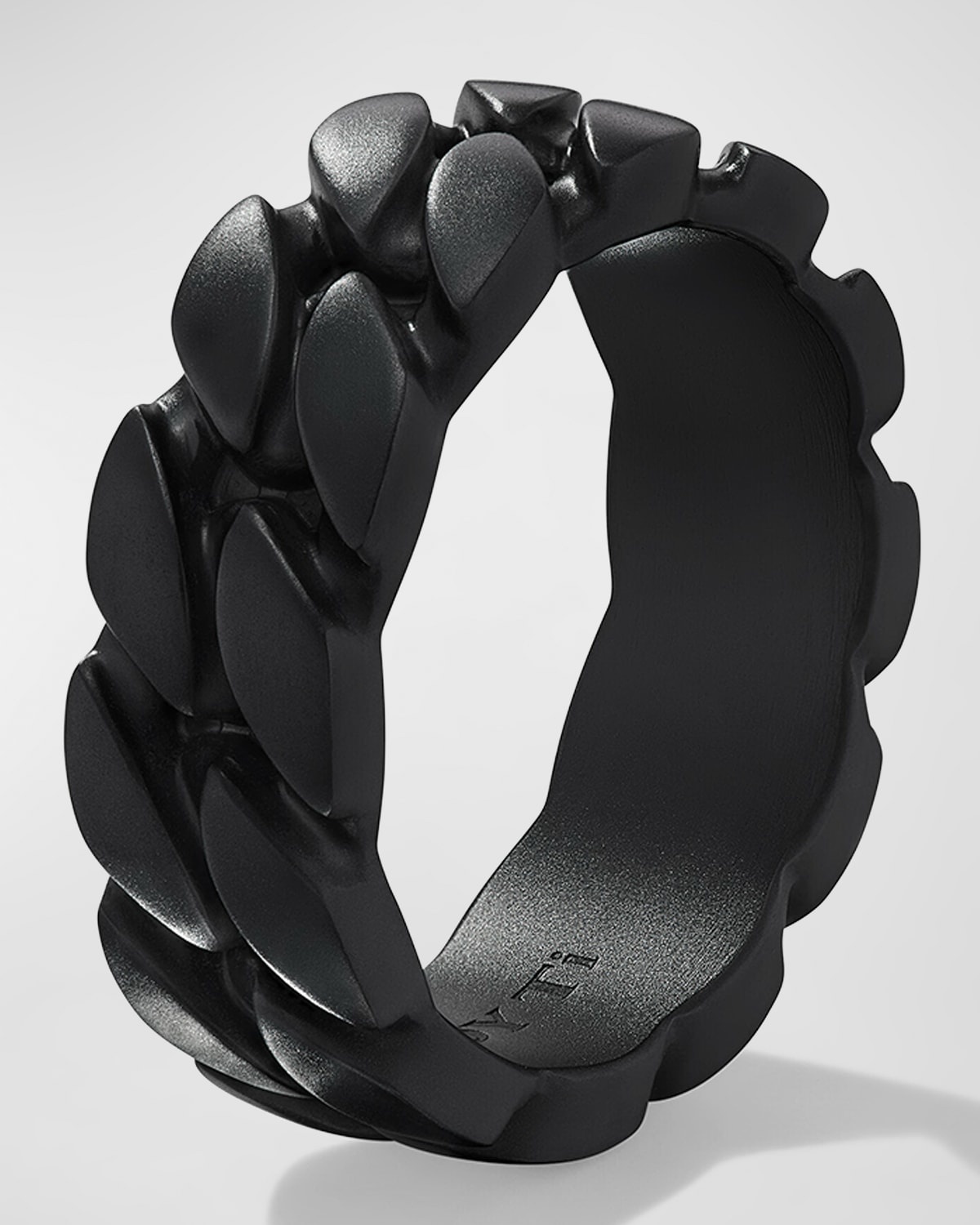 Men's Curb Chain Ring in Black Titanium, 8mm - 3