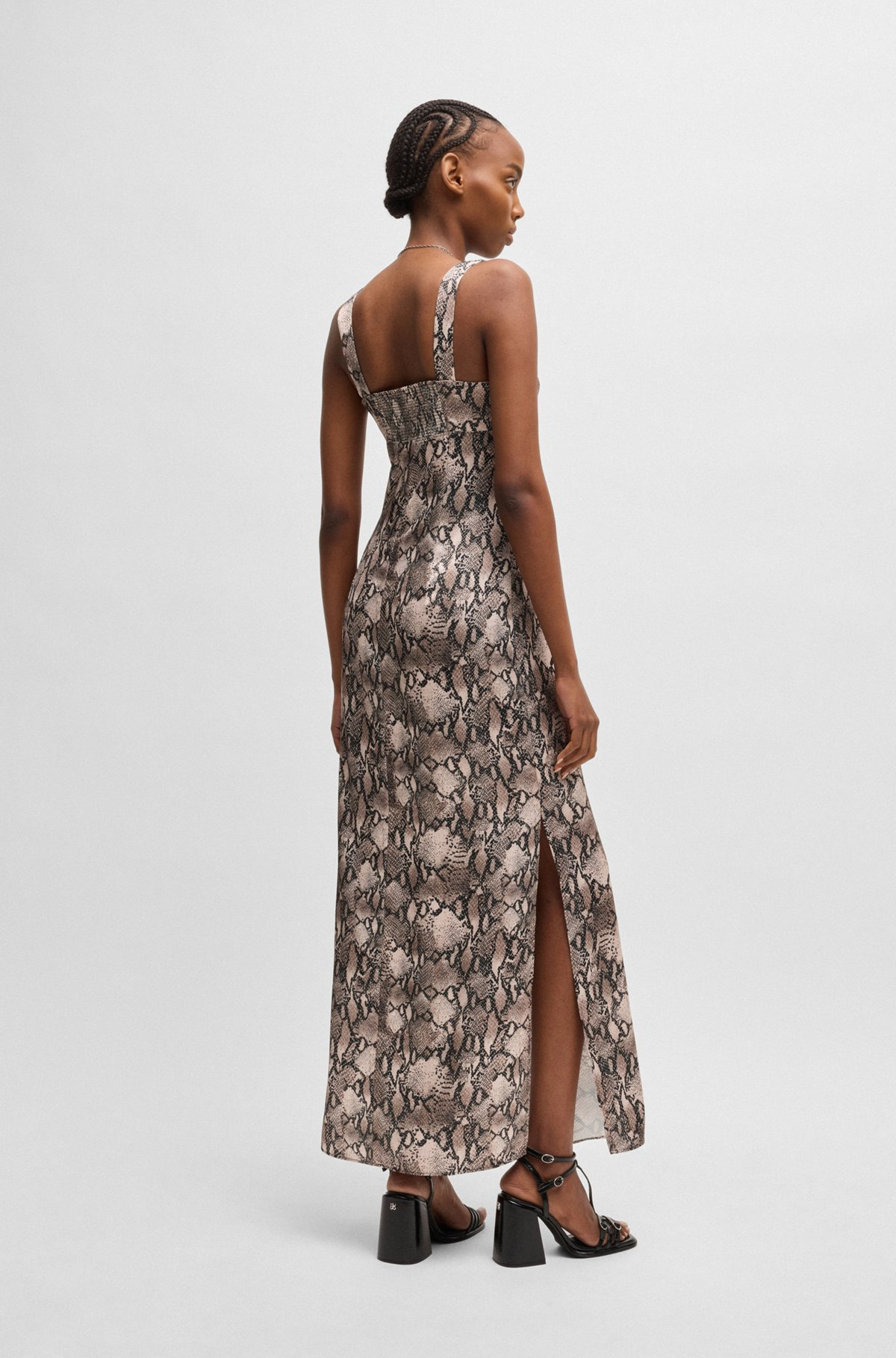 SQUARE-NECK DRESS WITH PYTHON PRINT - 4