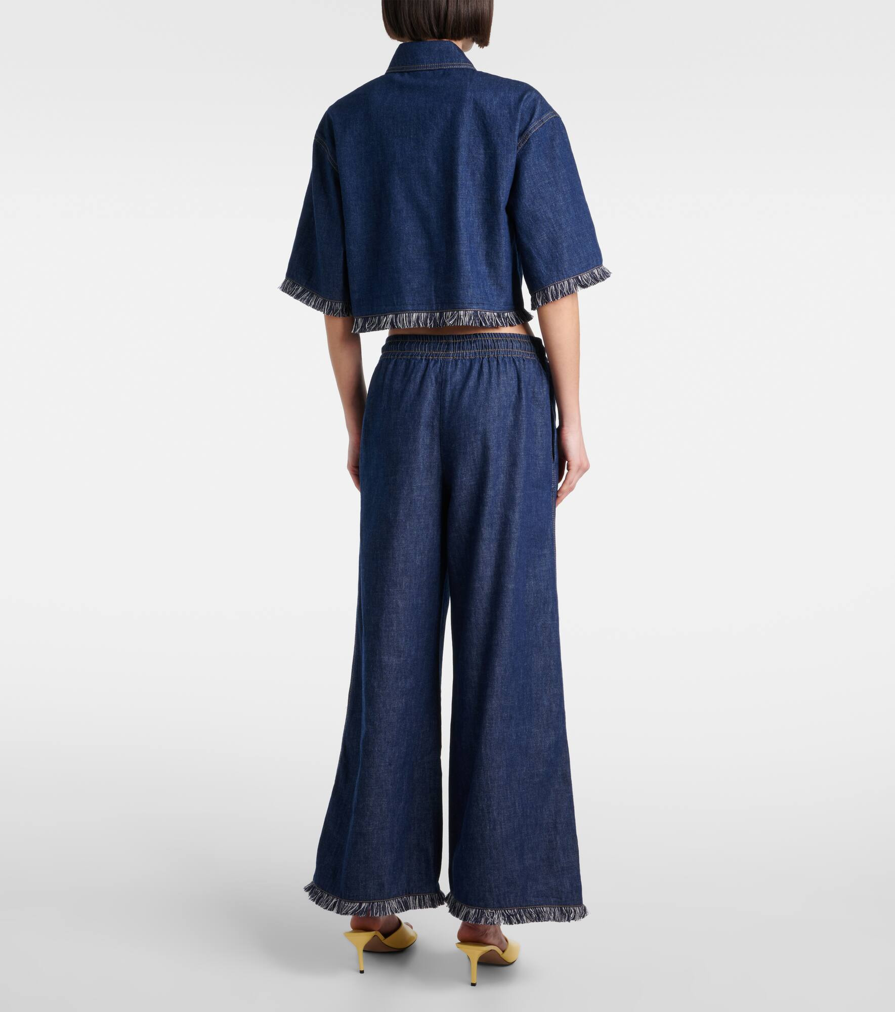 Rhiannon fringed denim wide-leg jeans - 3