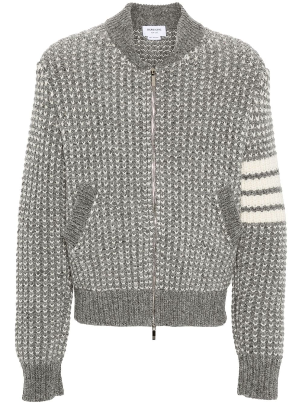 4-Bar chunky-knit bomber jacket - 1