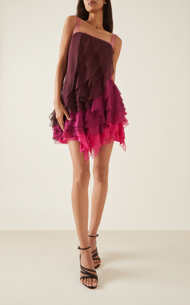 NENSI DOJAKA Multi-Layer Flared Dress pink outlook