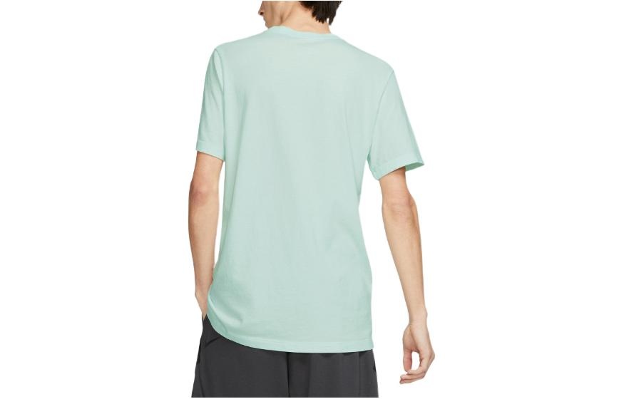 Men's Nike Sportswear Large Logo Pattern Printing Round Neck Sports Short Sleeve Green T-Shirt BQ126 - 2