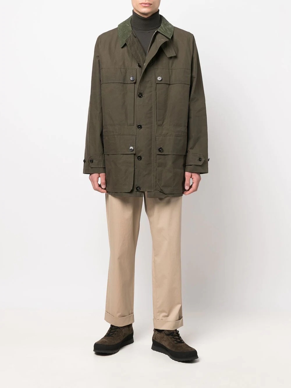 COUNTRY Khaki Brown Waxed Cotton Coat - 2