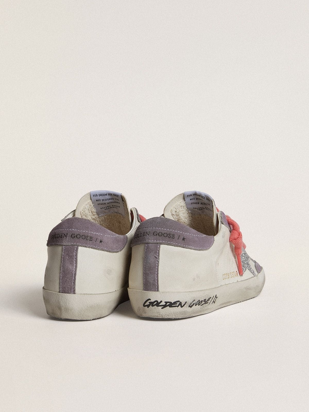Super-Star with silver glitter star and lilac suede heel tab - 4