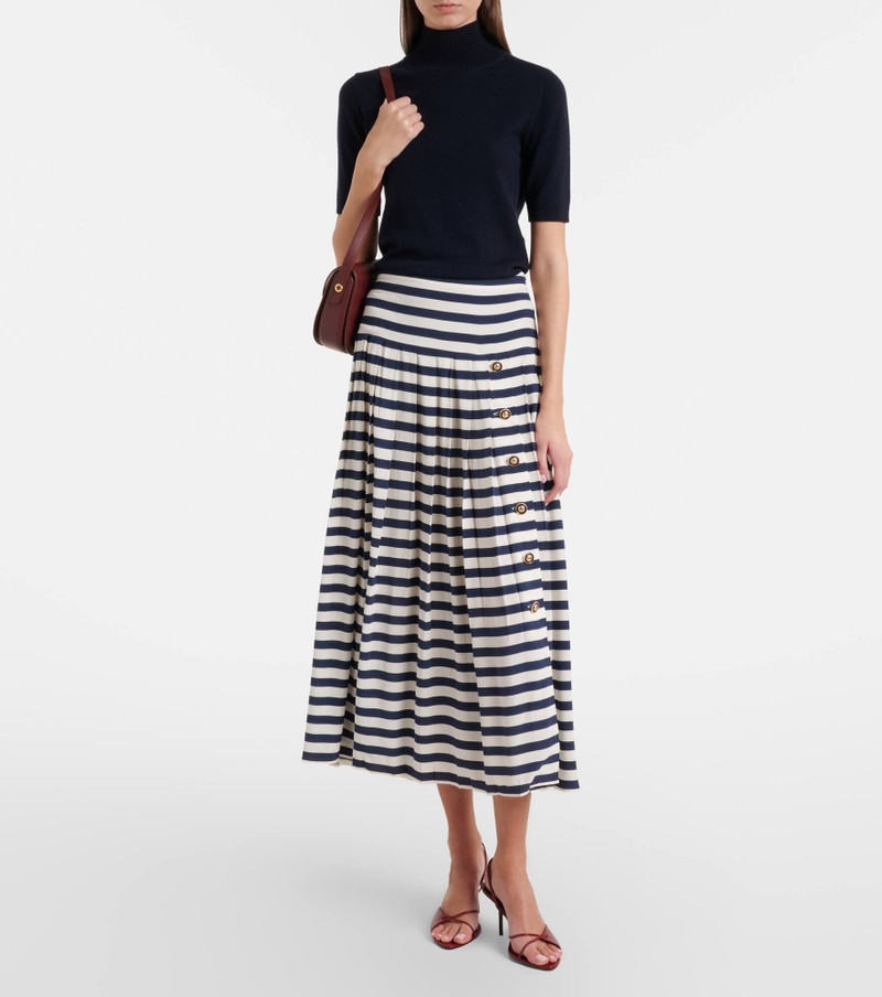 RIXO Lea striped midi skirt outlook