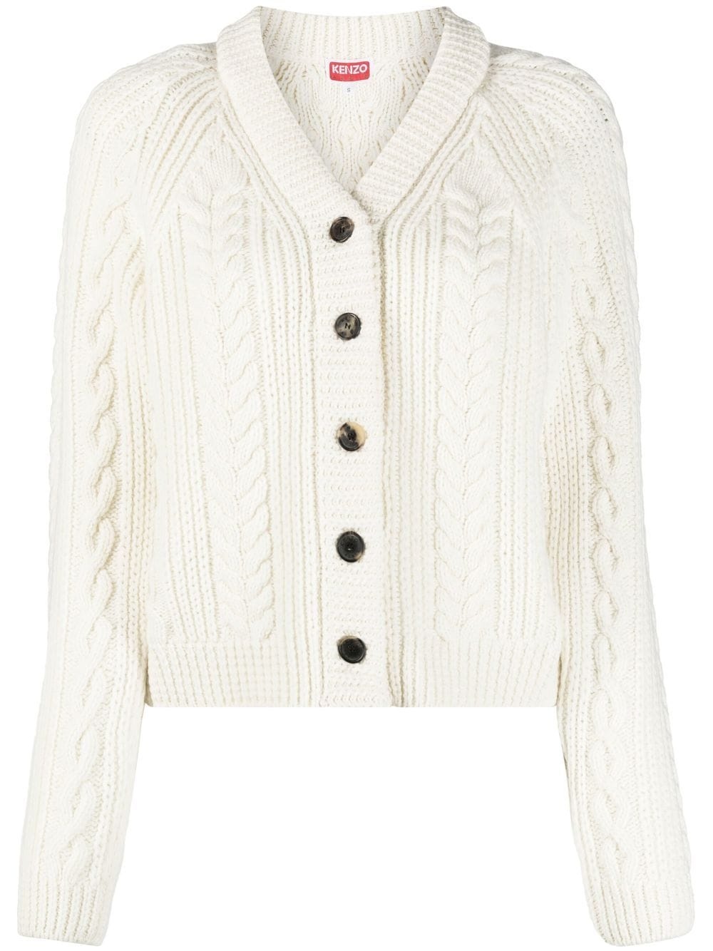 cable-knit v-neck cardigan - 1