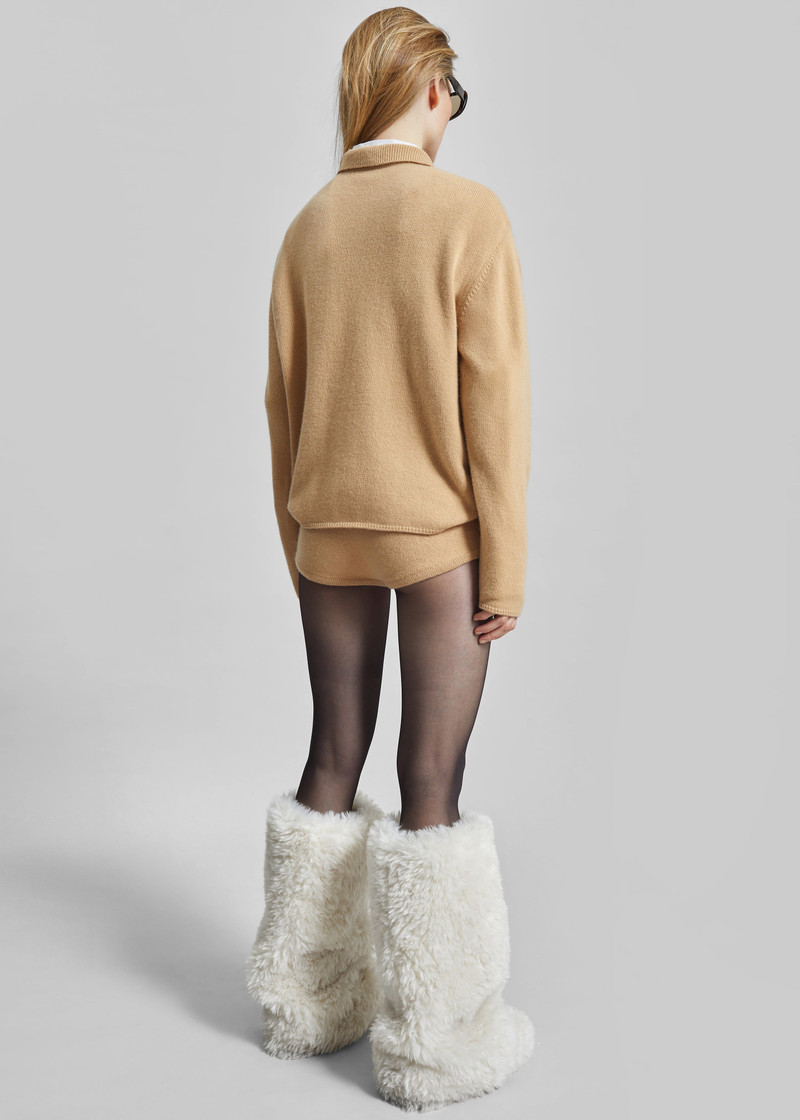 Bresica Knit Hot Pants - Camel 8