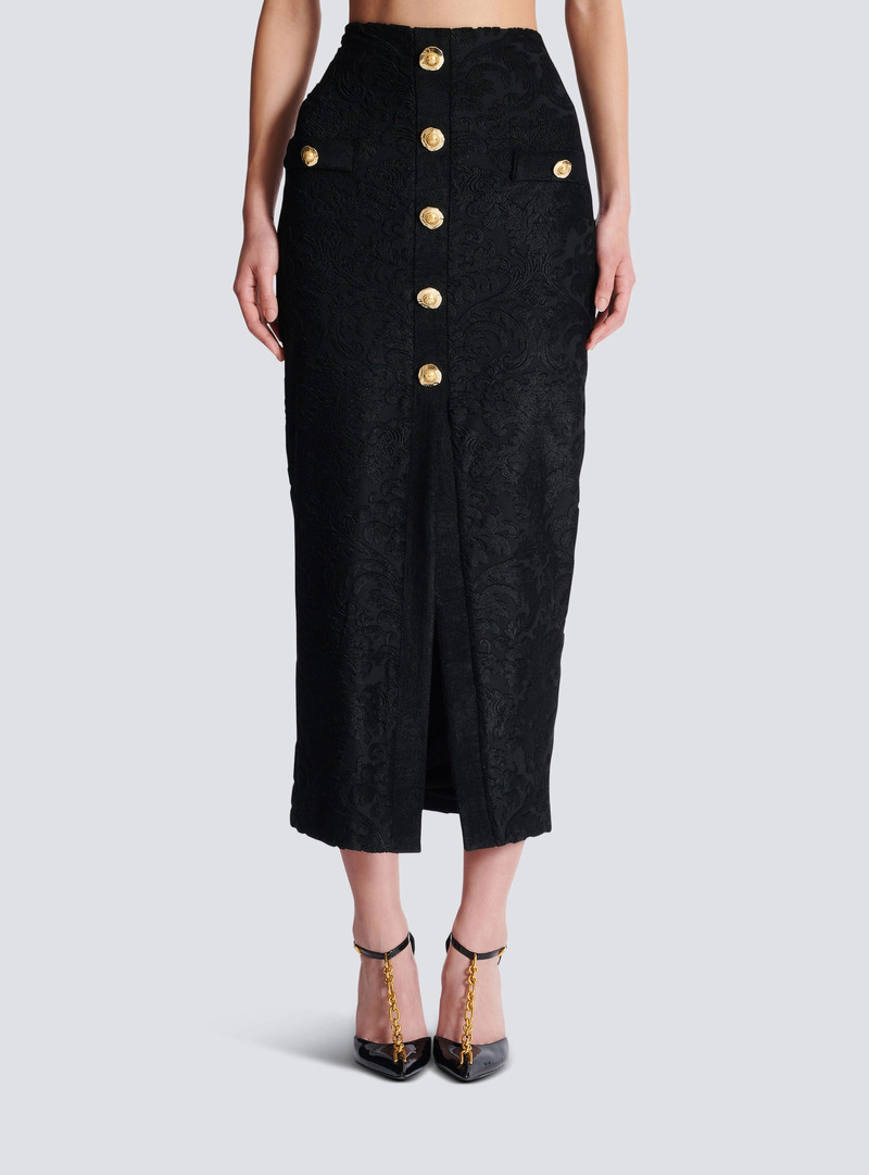 Baroque pattern midi skirt 5