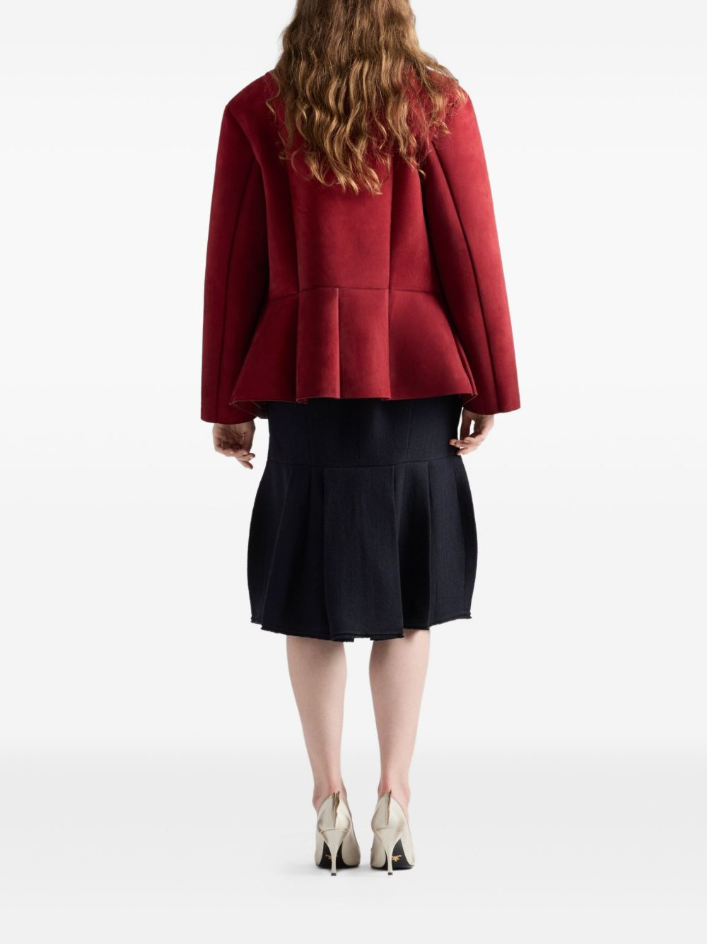 bow-detail pleated midi skirt - 3