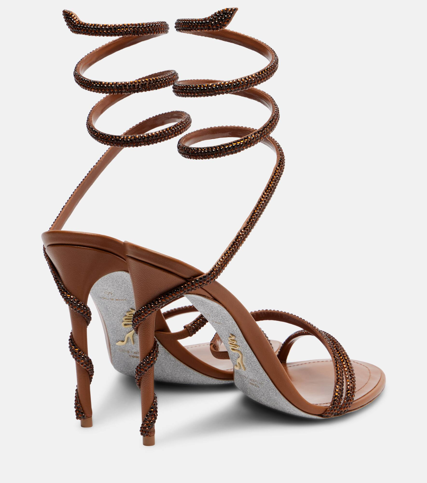 Margot crystal-embellished satin sandals - 2