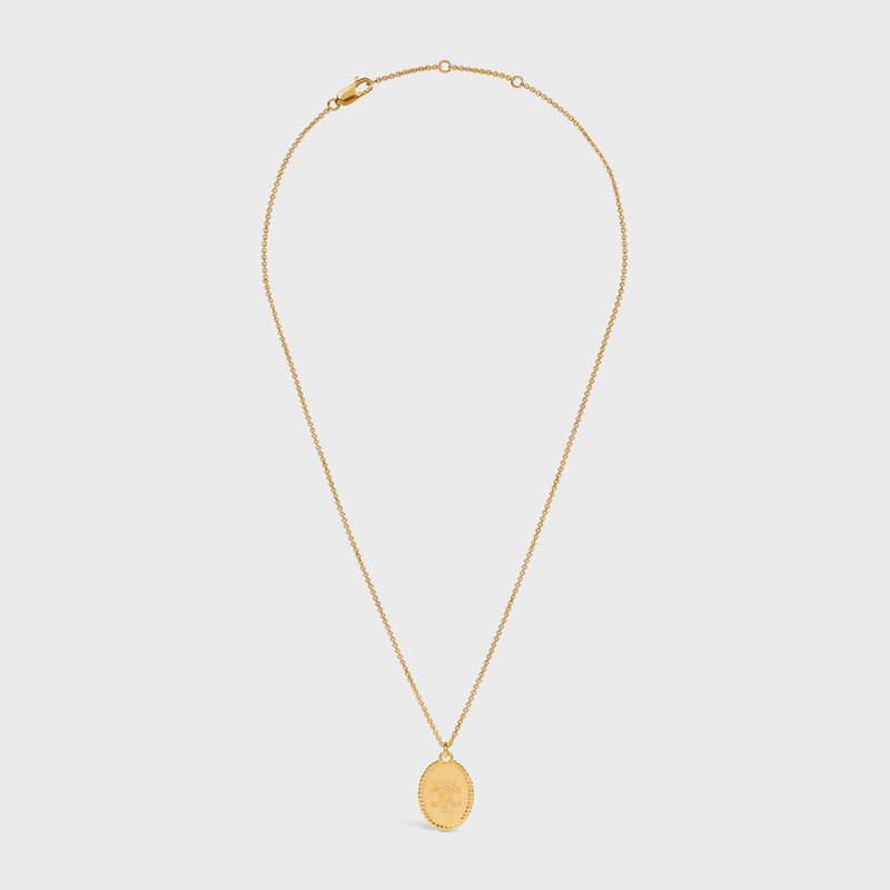 TRIOMPHE MEDAL NECKLACE IN BRASS WITH GOLD FINISH 1