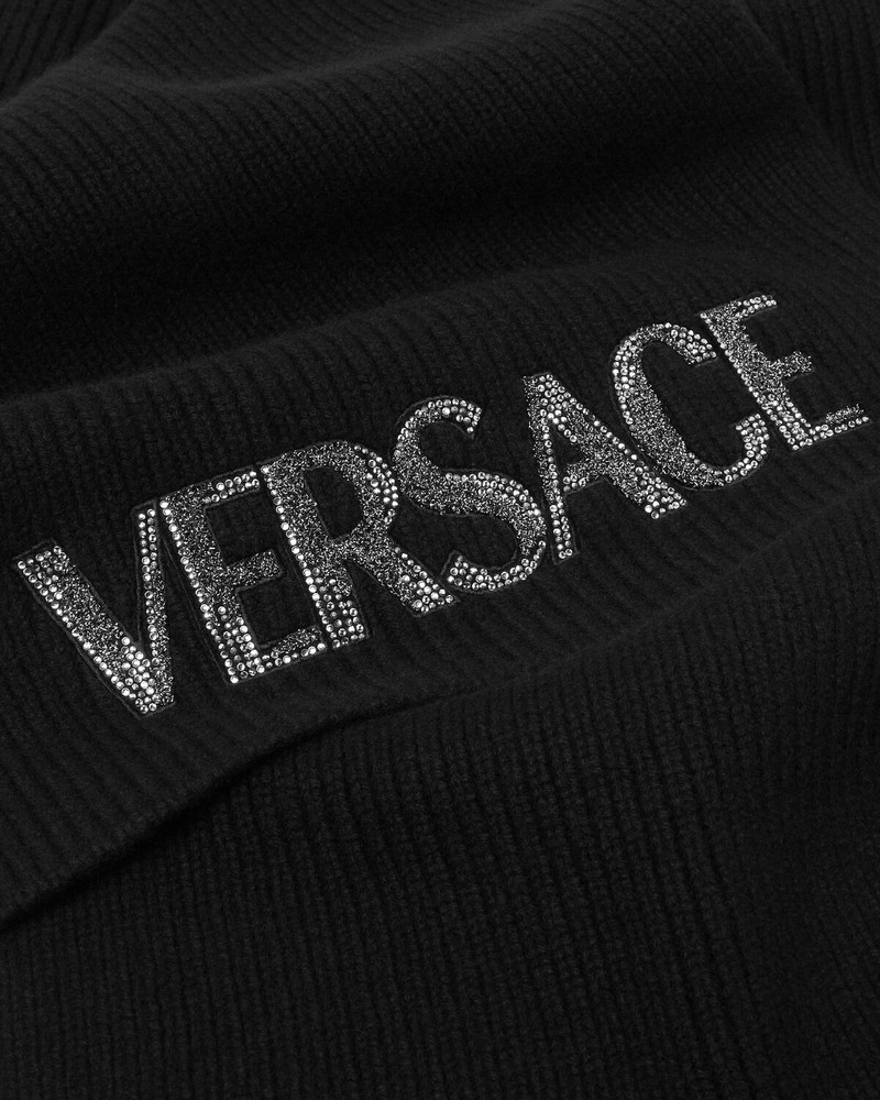 VERSACE Cielo Stellato Cashmere Logo Knit Scarf outlook
