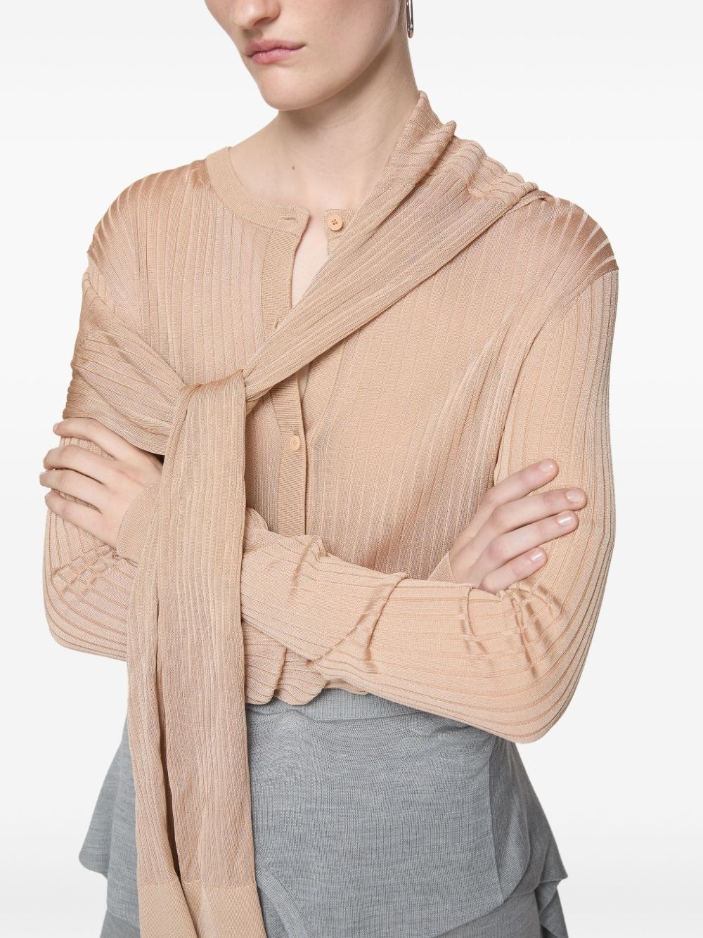 ribbed-knit cardigan - 5