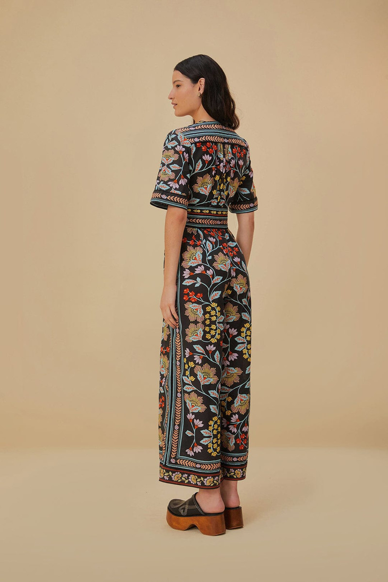 Flowery Black Jumpsuit 4