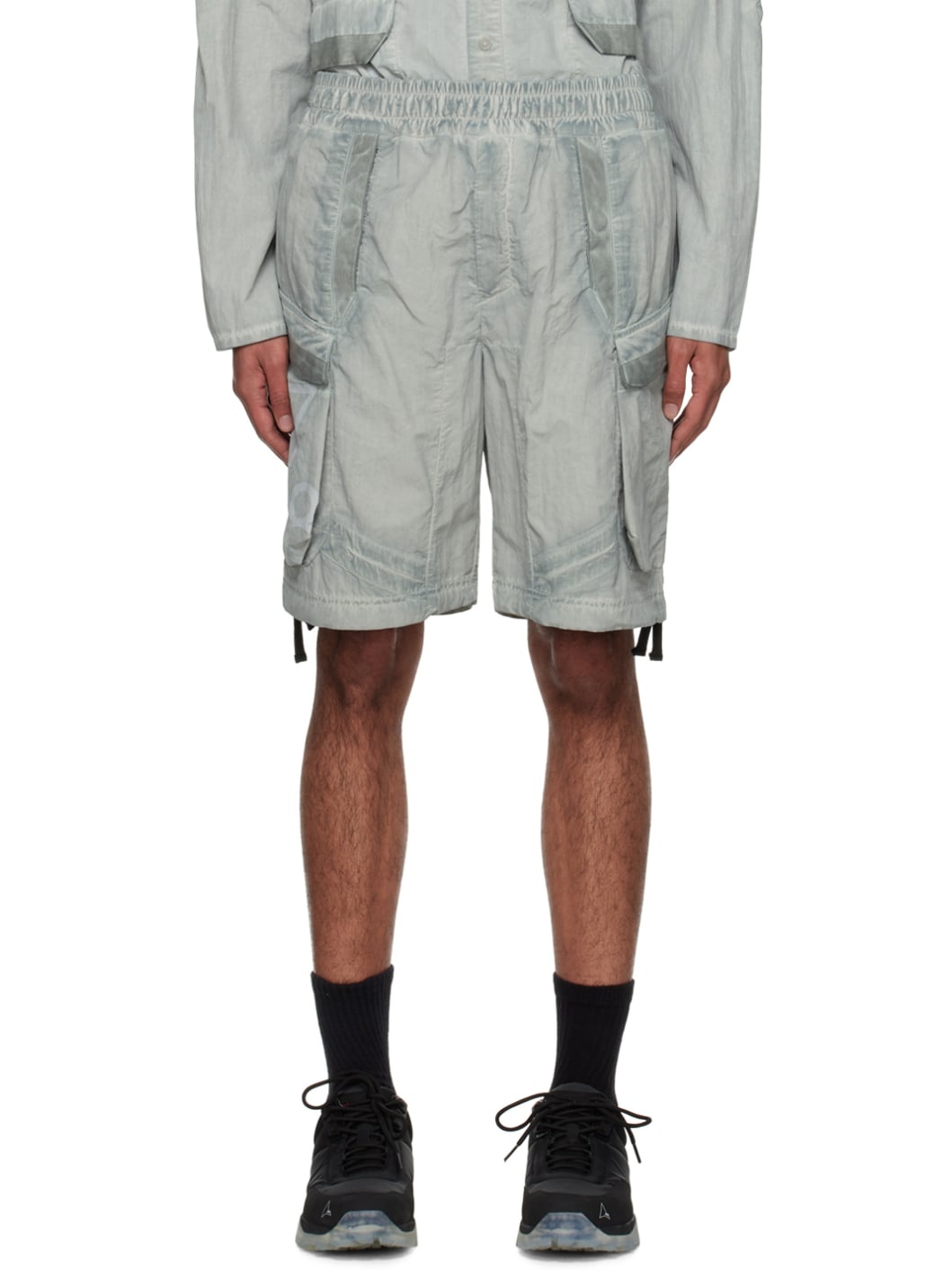 Gray Garment-Dyed Shorts - 1