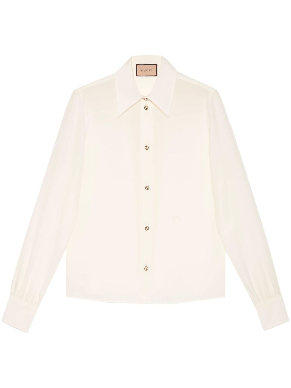 GUCCI logo-embroidered silk shirt farfetch REVERSIBLE