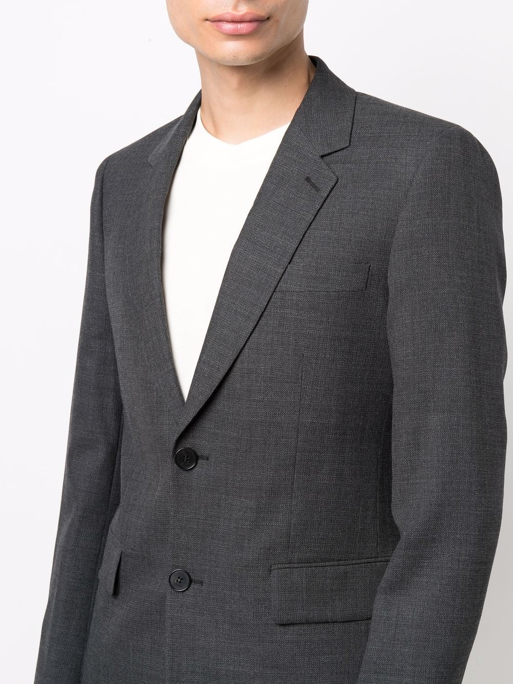 single-breasted wool suit jacket - 5