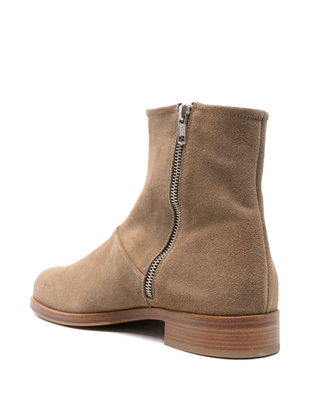 zippered suede boot - 3