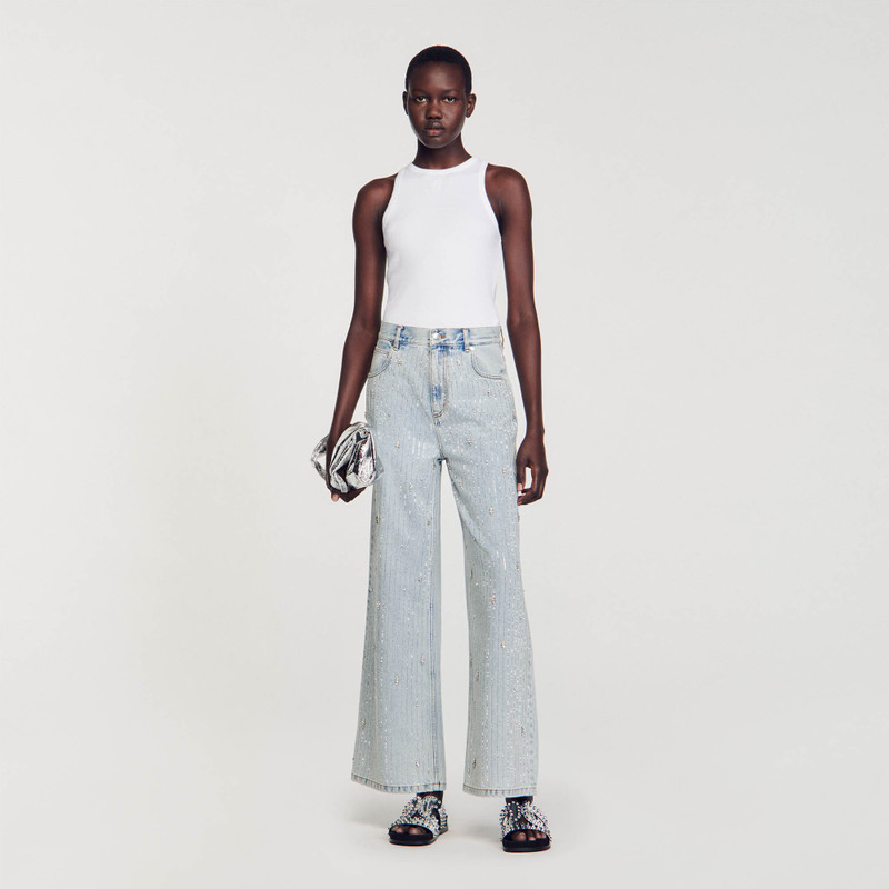 Sandro RHINESTONE-EMBELLISHED JEANS outlook