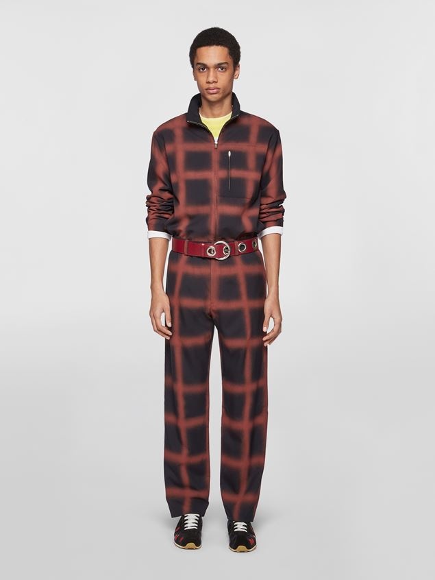 WOOL SHIRT WITH AIRBRUSHED CHECK PATTERN - 5