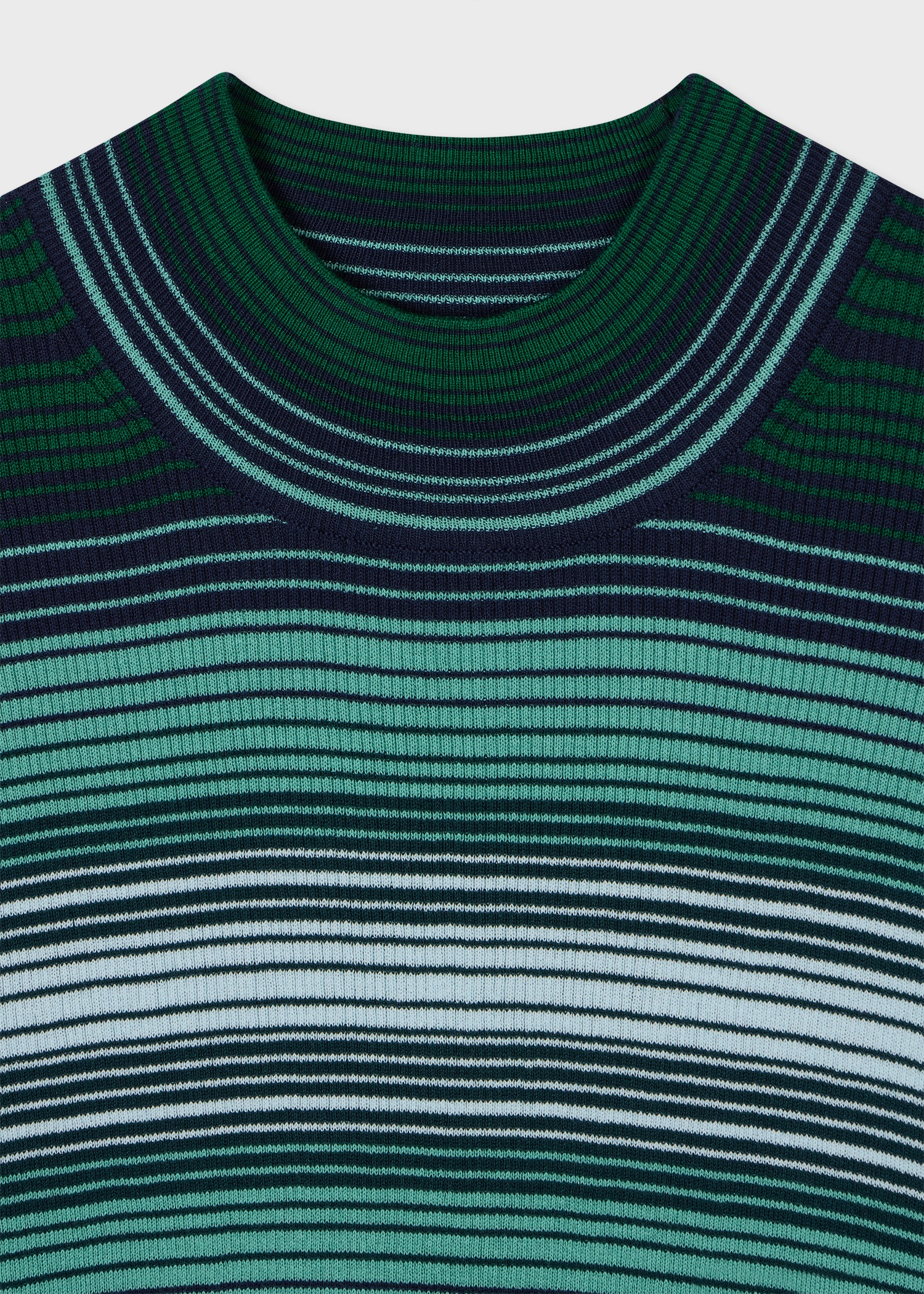 Women's Teal Gradient Stripe Knitted Top - 2